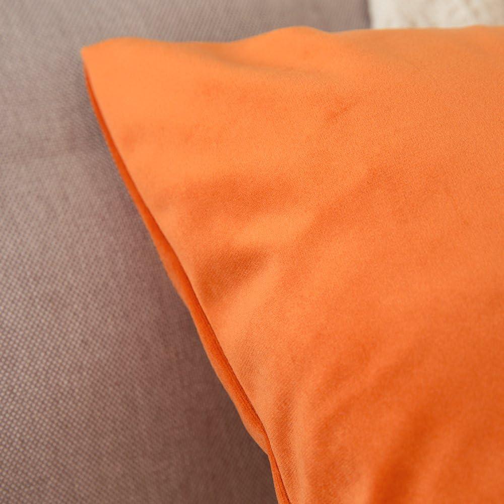 imageMIULEE Velvet Pillow Cover Soft Luxury Decorative Throw Pillow Cover Single Rectangle Cushion Case for Couch Sofa Bedroom Car Decor12x20 Inch Dark BlueOrange
