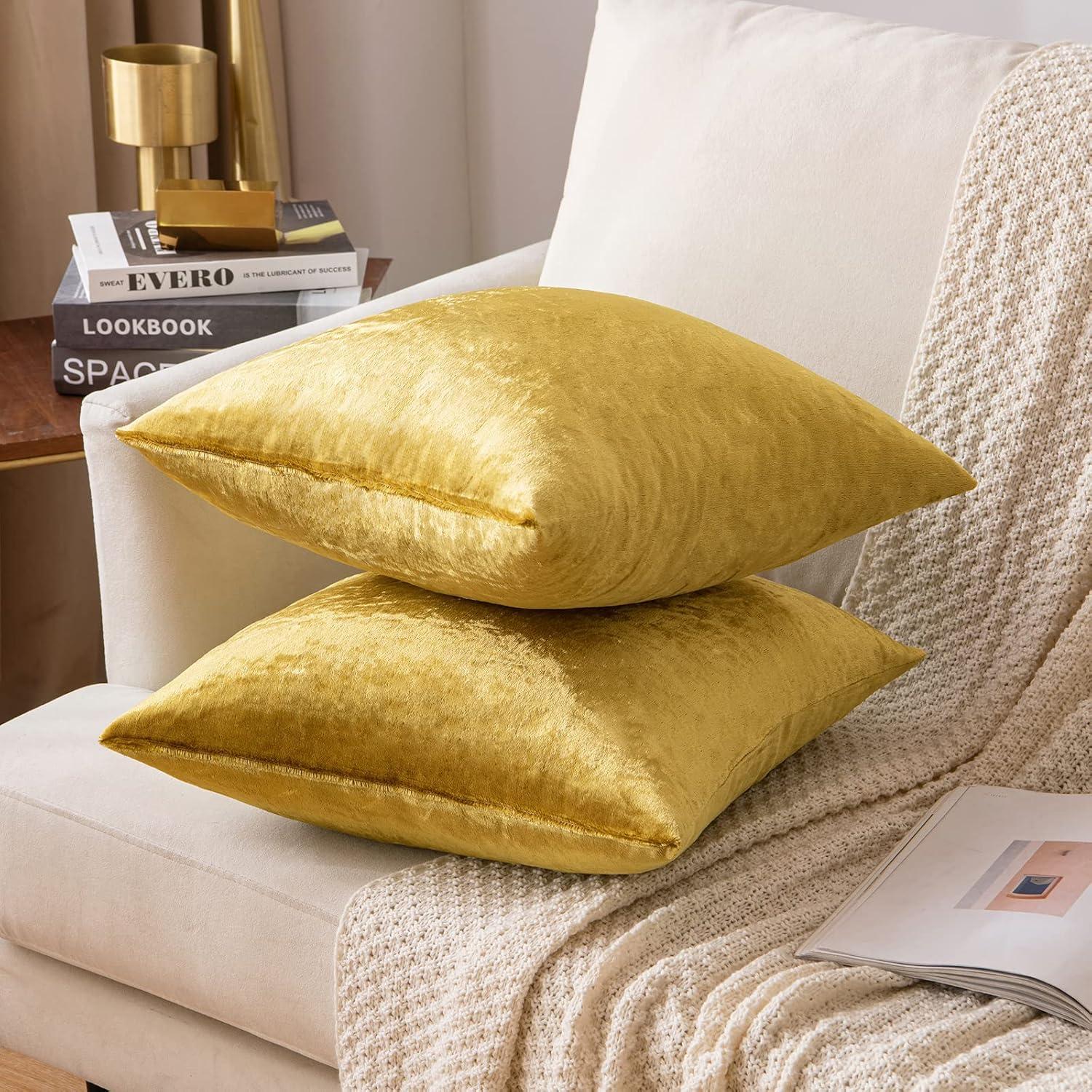 imageMIULEE Velvet Pillow Cover Soft Luxury Decorative Throw Pillow Cover Single Rectangle Cushion Case for Couch Sofa Bedroom Car Decor12x20 Inch Dark BlueGolden