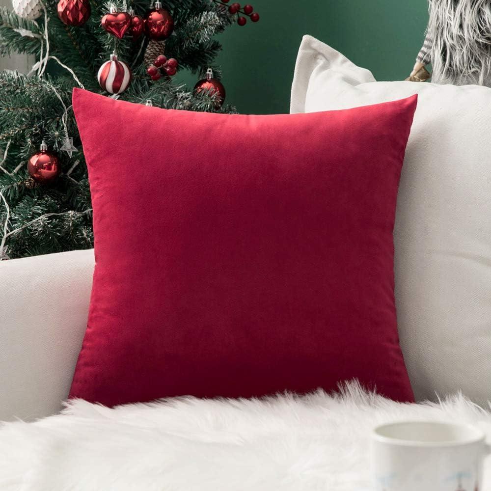 imageMIULEE Velvet Pillow Cover Soft Luxury Decorative Throw Pillow Cover Single Rectangle Cushion Case for Couch Sofa Bedroom Car Decor12x20 Inch Dark BlueRed
