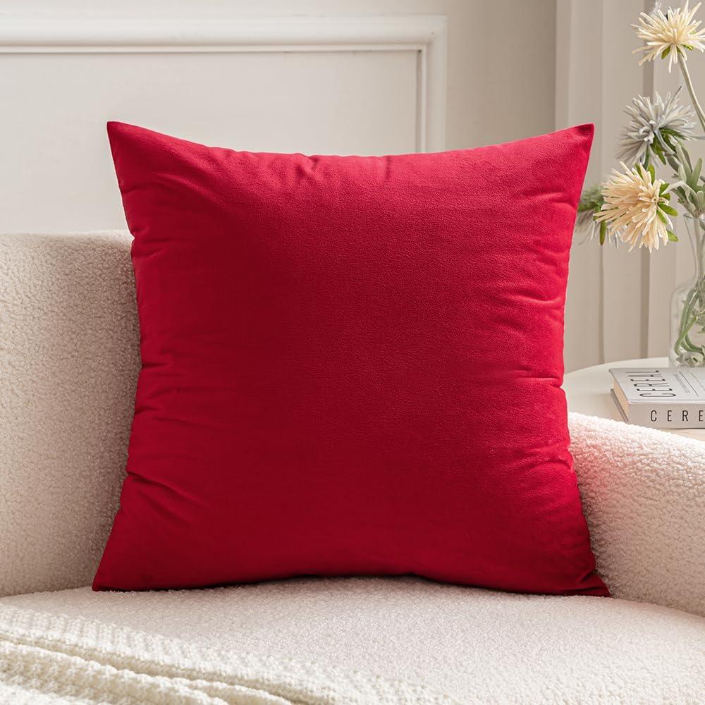 imageMIULEE Velvet Pillow Cover Soft Luxury Decorative Throw Pillow Cover Single Rectangle Cushion Case for Couch Sofa Bedroom Car Decor12x20 Inch Dark BlueRed
