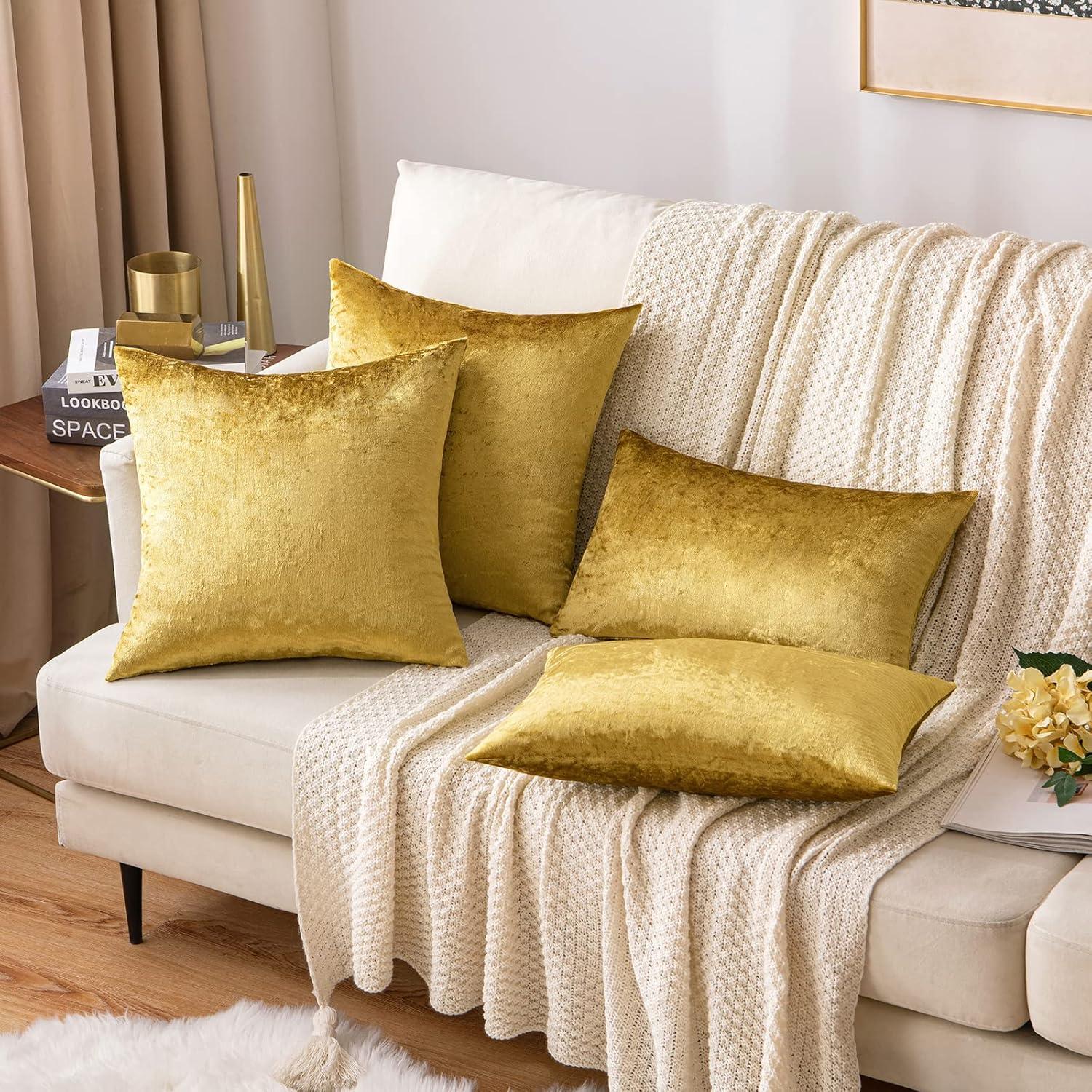 imageMIULEE Velvet Pillow Cover Soft Luxury Decorative Throw Pillow Cover Single Rectangle Cushion Case for Couch Sofa Bedroom Car Decor12x20 Inch Dark BlueGolden