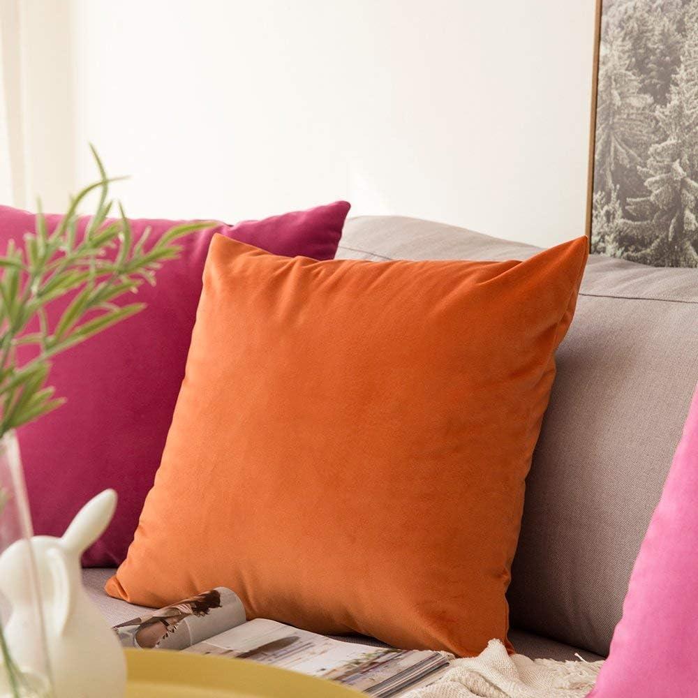imageMIULEE Velvet Pillow Cover Soft Luxury Decorative Throw Pillow Cover Single Rectangle Cushion Case for Couch Sofa Bedroom Car Decor12x20 Inch Dark BlueOrange