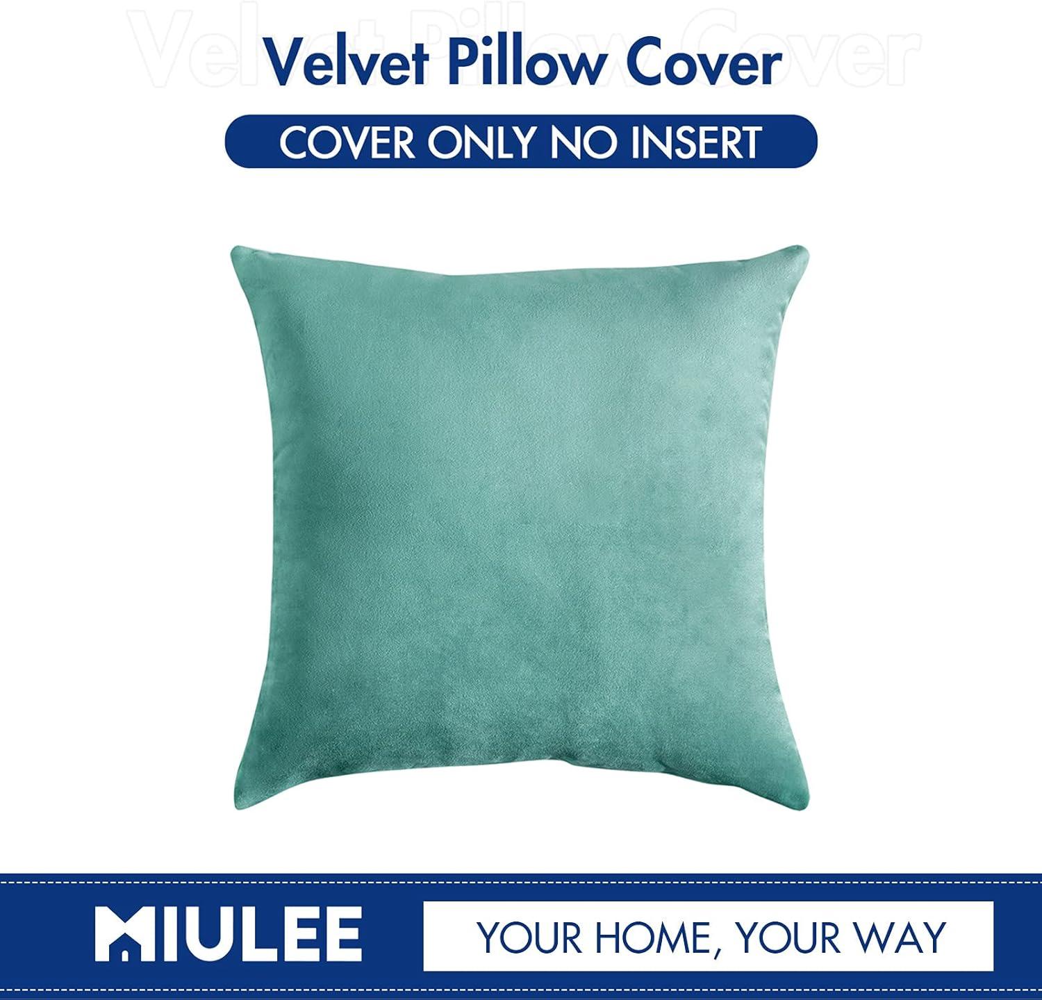 imageMIULEE Velvet Pillow Cover Soft Luxury Decorative Throw Pillow Cover Single Rectangle Cushion Case for Couch Sofa Bedroom Car Decor12x20 Inch Dark BlueAqua Green