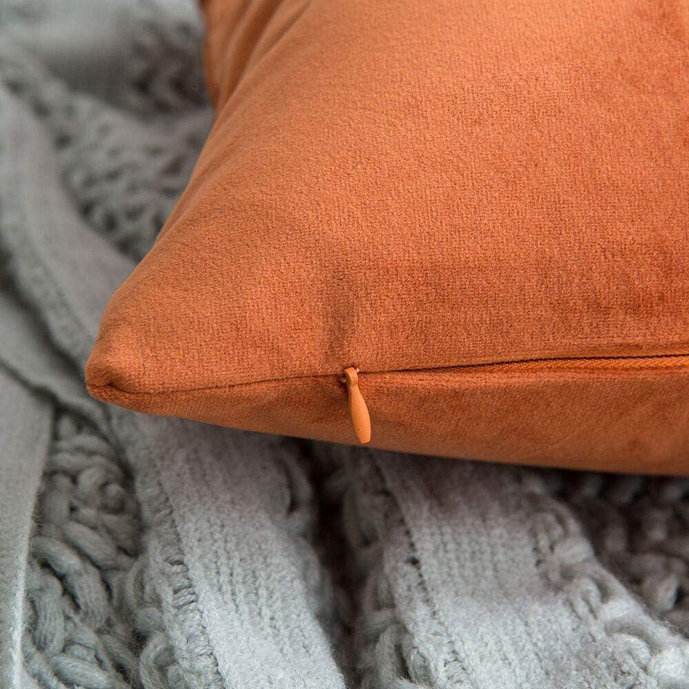 imageMIULEE Velvet Pillow Cover Soft Luxury Decorative Throw Pillow Cover Single Rectangle Cushion Case for Couch Sofa Bedroom Car Decor12x20 Inch Dark BlueOrange