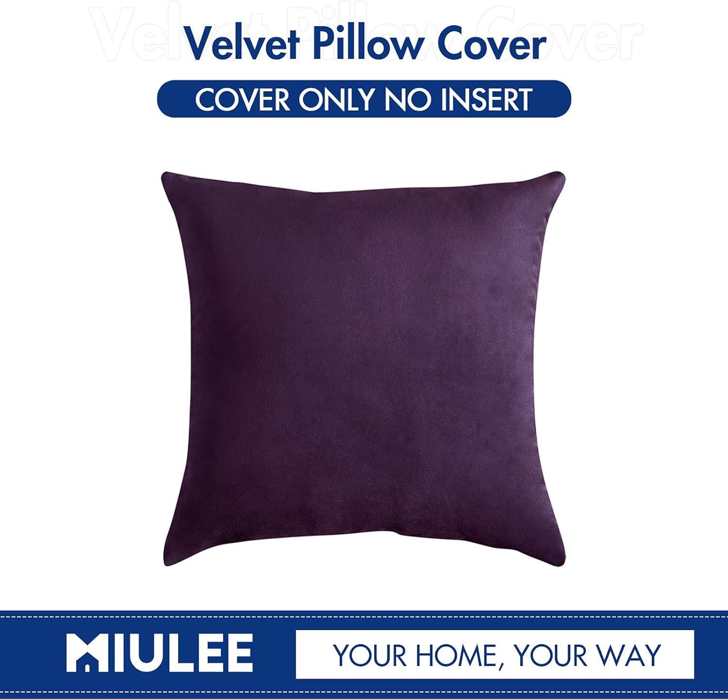 imageMIULEE Velvet Pillow Cover Soft Luxury Decorative Throw Pillow Cover Single Rectangle Cushion Case for Couch Sofa Bedroom Car Decor12x20 Inch Dark BlueEggplant Purple