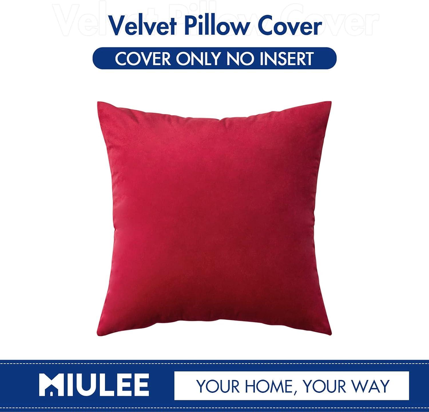 imageMIULEE Velvet Pillow Cover Soft Luxury Decorative Throw Pillow Cover Single Rectangle Cushion Case for Couch Sofa Bedroom Car Decor12x20 Inch Dark BlueRed
