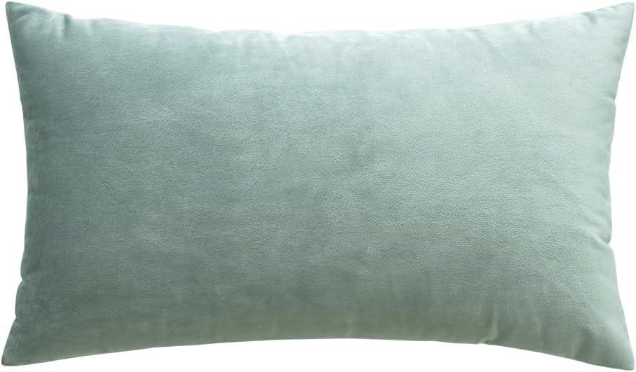 imageMIULEE Velvet Pillow Cover Soft Luxury Decorative Throw Pillow Cover Single Rectangle Cushion Case for Couch Sofa Bedroom Car Decor12x20 Inch Dark BlueBlue Grey
