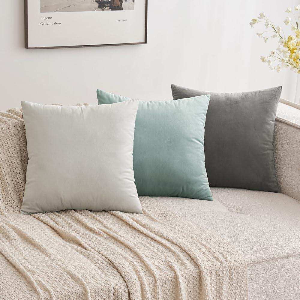imageMIULEE Velvet Pillow Cover Soft Luxury Decorative Throw Pillow Cover Single Rectangle Cushion Case for Couch Sofa Bedroom Car Decor12x20 Inch Dark BlueGrey