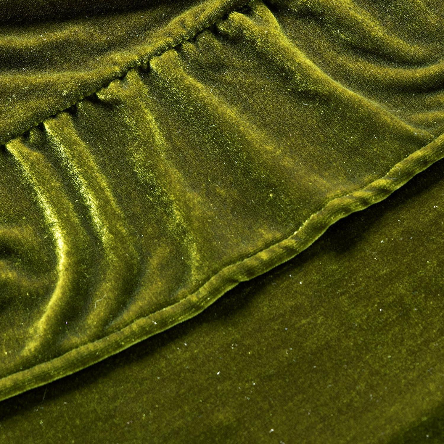 imageMIULEE Velvet Table Cloth with Decorative Ruffle Edge Luxurious Soft Washable Rectangular Tablecloth Thick WrinkleResistant Oblong Table Cover for Kitchen Dining Party Wedding 60x102 Inch Olive GreenOlive Green