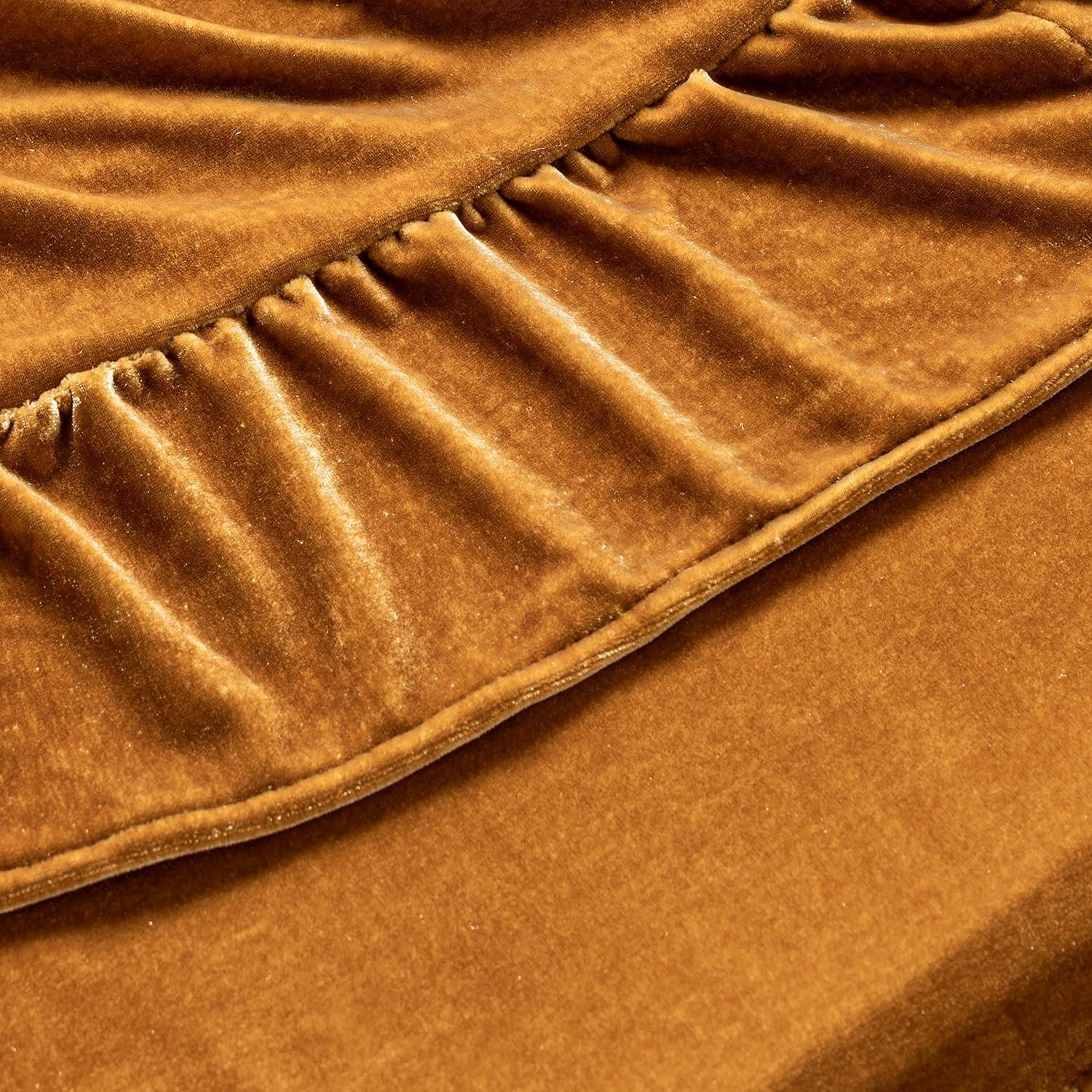 imageMIULEE Velvet Table Cloth with Decorative Ruffle Edge Luxurious Soft Washable Rectangular Tablecloth Thick WrinkleResistant Oblong Table Cover for Kitchen Dining Party Wedding 60x102 Inch Olive GreenGold