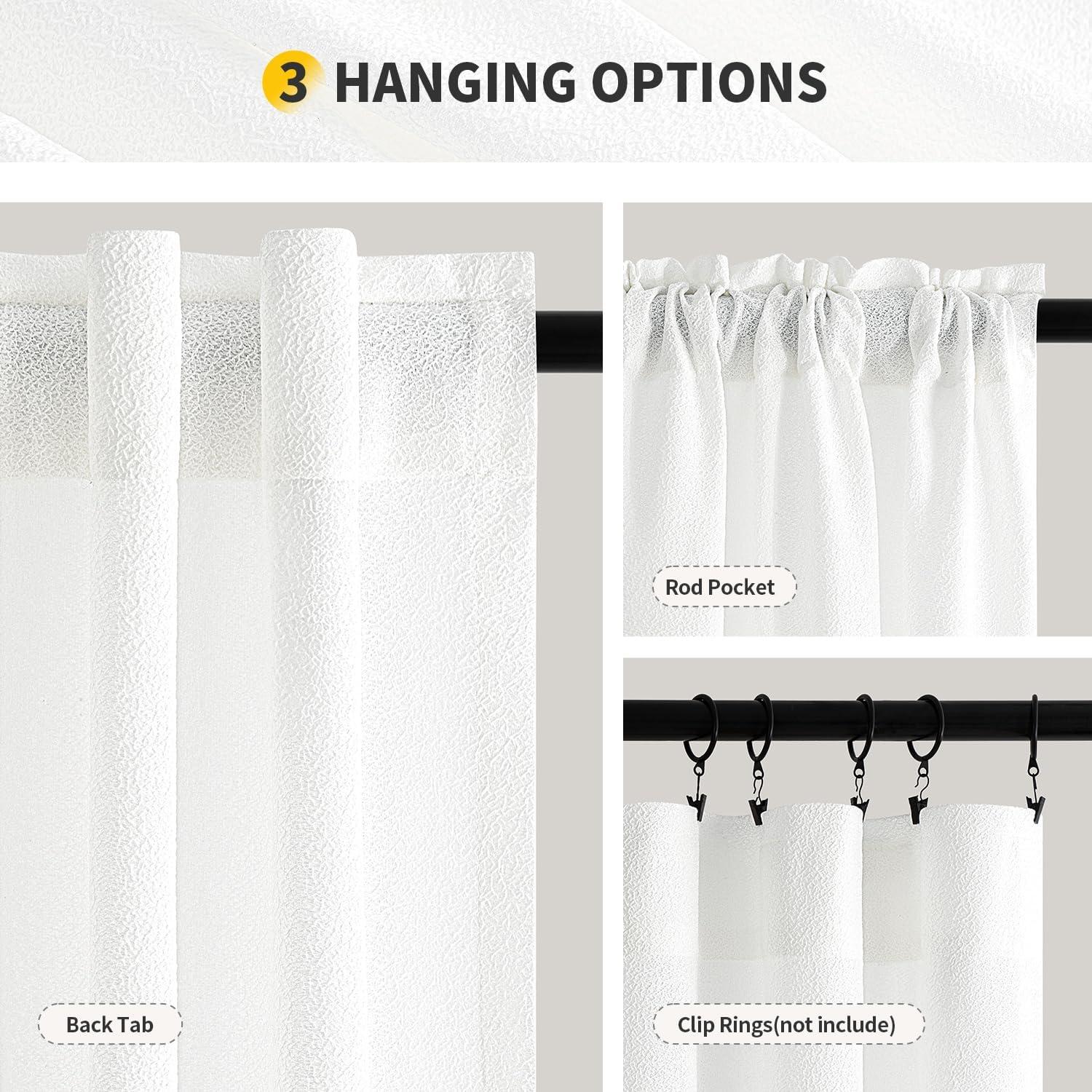 imageMIULEE White Thermal Insulated Curtains 84 Inches Long 2 Panels Set for Summer Heat Blocking Non See Through Privacy Thick Semi Sheer Light Filtering Back Tab Window Drapes for Bedroom Living RoomWhite