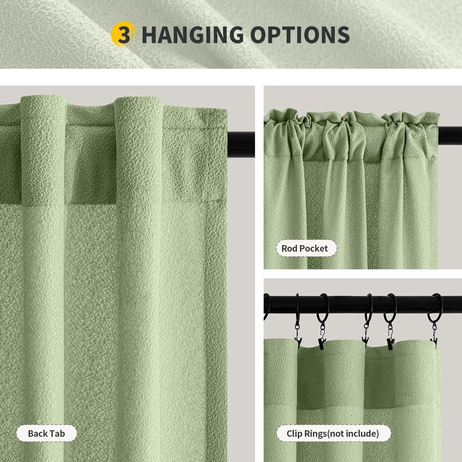 imageMIULEE White Thermal Insulated Curtains 84 Inches Long 2 Panels Set for Summer Heat Blocking Non See Through Privacy Thick Semi Sheer Light Filtering Back Tab Window Drapes for Bedroom Living RoomSage Green