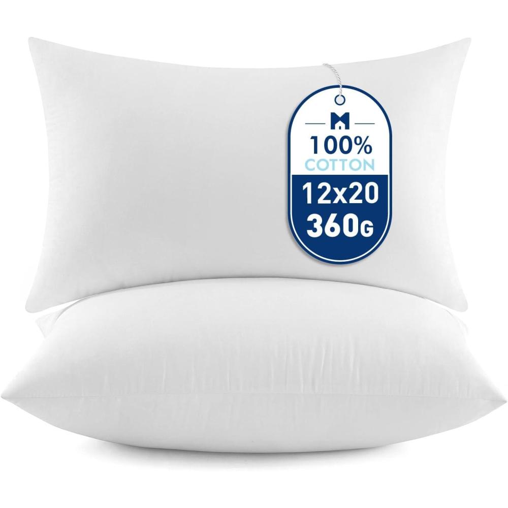 imageMIULEE 18x18 Pillow InsertsSet of 2 100 Virgin Microfiber with Cotton Cover Throw Pillows for Couch Sofa and Bed2