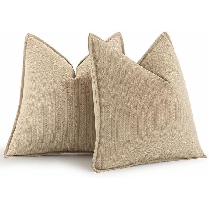 imageMIULEE 20x20 Inch Beige Decorative Couch Pillow Covers Set of 2 Chenille Throw Pillow Covers Farmhouse Cushion Cases with Elegant Design for Home Decor Sofa Bedroom Living RoomOatmeal
