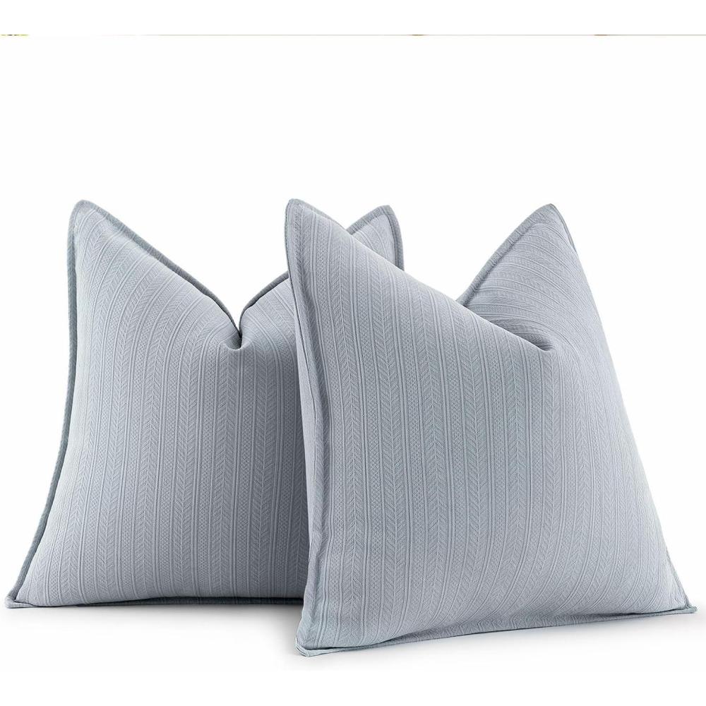 imageMIULEE 20x20 Inch Beige Decorative Couch Pillow Covers Set of 2 Chenille Throw Pillow Covers Farmhouse Cushion Cases with Elegant Design for Home Decor Sofa Bedroom Living RoomAqua Blue