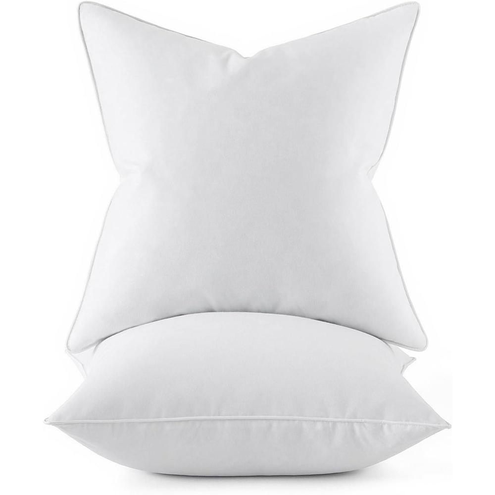 imageMIULEE 20x20 Pillow Inserts Pack of 2 Down Feather Premium Throw Pillows with Cotton Fabric for Bed Couch Living Room Sofa2