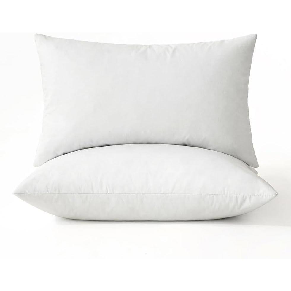 imageMIULEE 26x26 Euro Pillow InsertsSet of 2 Down Feather Throw Pillows for Couch Sofa Bed Decorative Fluffy Throw Pillow Inserts Cotton FabricWhite2