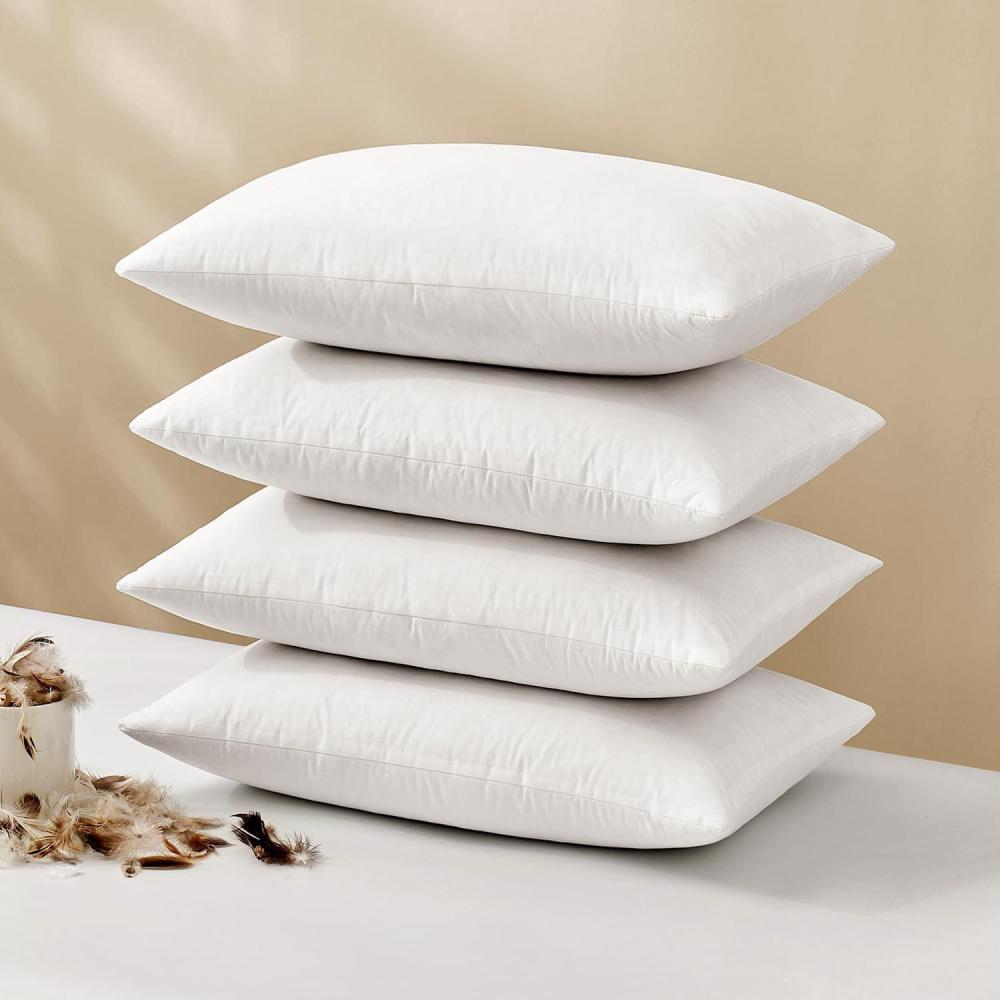 imageMIULEE 26x26 Euro Pillow InsertsSet of 2 Down Feather Throw Pillows for Couch Sofa Bed Decorative Fluffy Throw Pillow Inserts Cotton FabricWhite4