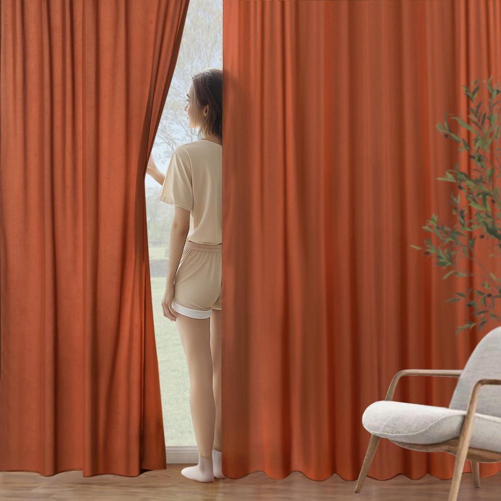 imageMIULEE Hunter Green Privacy Sheer Curtains That Let Light in 90 Inches Long NonSeeThrough Semi Sheer Curtain Light Filtering Window Christmas Drapes for Living Room Bedroom 2 Panels Set 42 X 90Terracotta