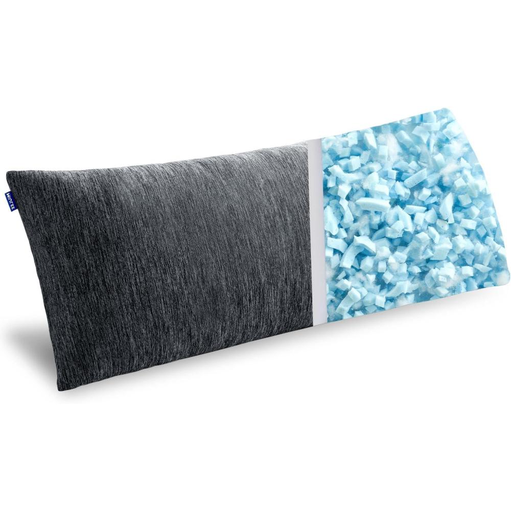 imageMIULEE Memory Foam Body Pillow for Adults Cooling Long Full Body Pillow for Side SleeperBedSleepingBack and Stomach 20x54 Inch GreyBlack