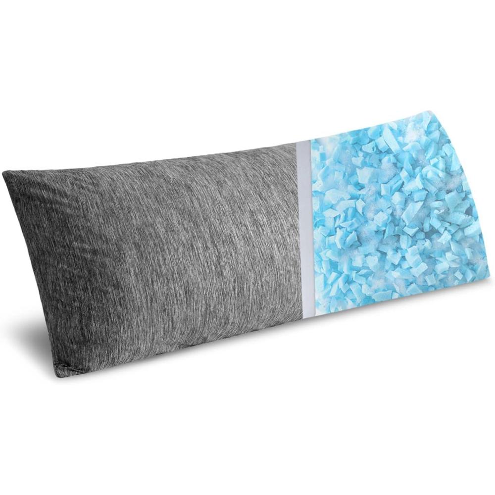 imageMIULEE Memory Foam Body Pillow for Adults Cooling Long Full Body Pillow for Side SleeperBedSleepingBack and Stomach 20x54 Inch GreyGrey