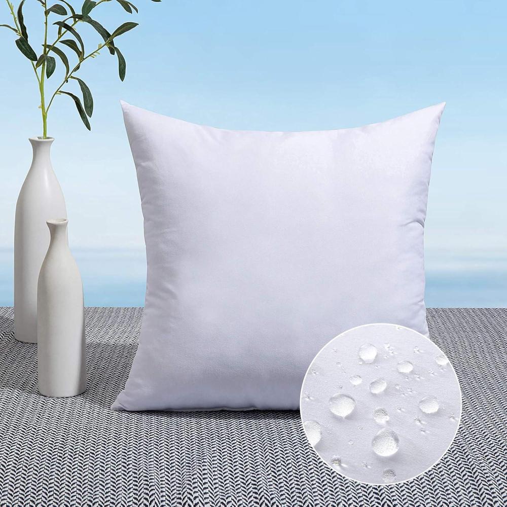 imageMIULEE Pack of 2 18x18 Outdoor Pillow Inserts Outdoor Throw Pillows WaterResistant Decorative Premium Square Pillow Stuffer Sham for Porch Swing Couch Sofa Cushion Patio Furniture1