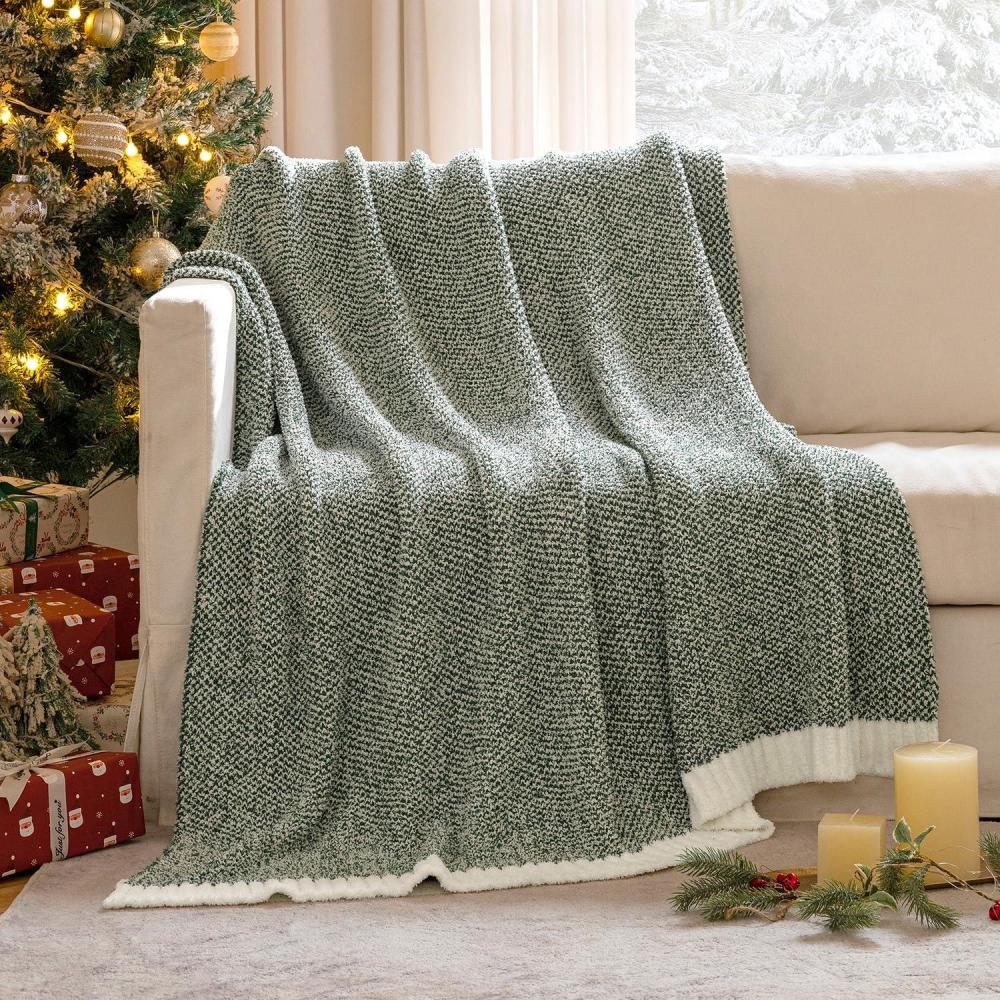 imageMIULEE Sage Green Super Soft Throw Blanket for Couch Cozy Fluffy Warm Throws Knit Blankets for Sofa Bed Chair Living Room Camping Picnic Spring Home Decor50 x 60 inchGreen