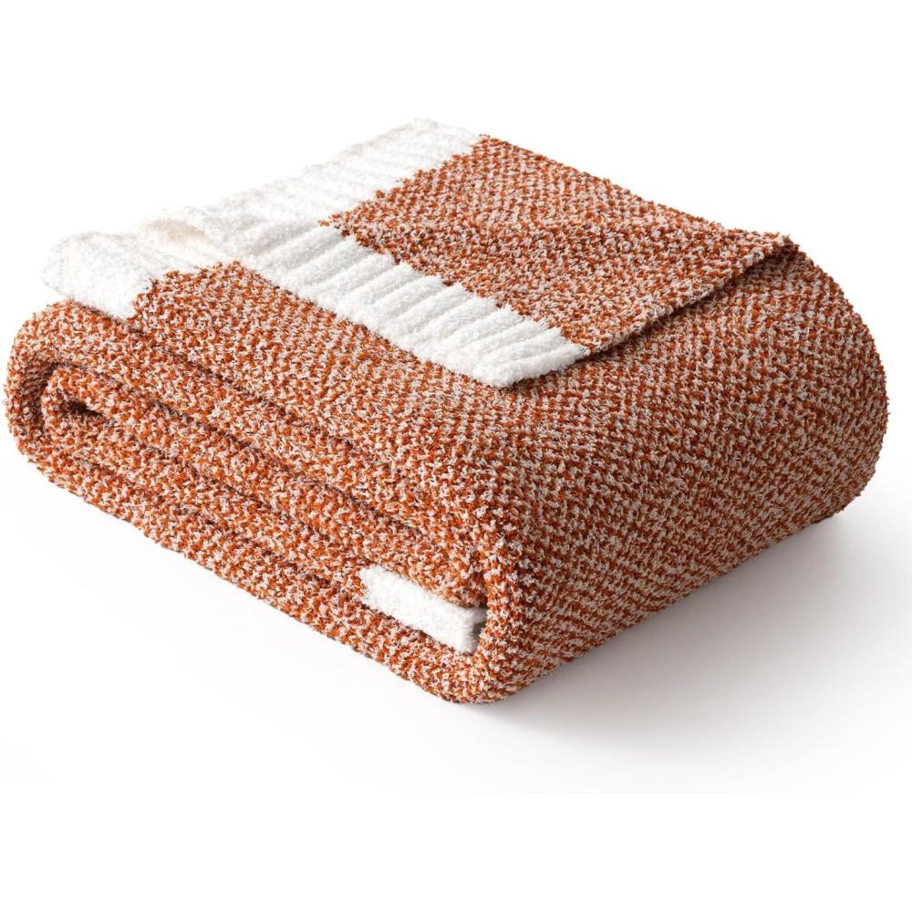 imageMIULEE Sage Green Super Soft Throw Blanket for Couch Cozy Fluffy Warm Throws Knit Blankets for Sofa Bed Chair Living Room Camping Picnic Spring Home Decor50 x 60 inchBurnt Orange