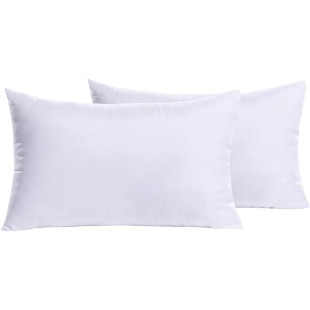 imageMIULEE Set of 2 Throw Pillow Inserts Premium Pillow Stuffer Rectangle Form for Decorative Cushion Bed Couch Sofa 12x20 InchBrushed Fabric