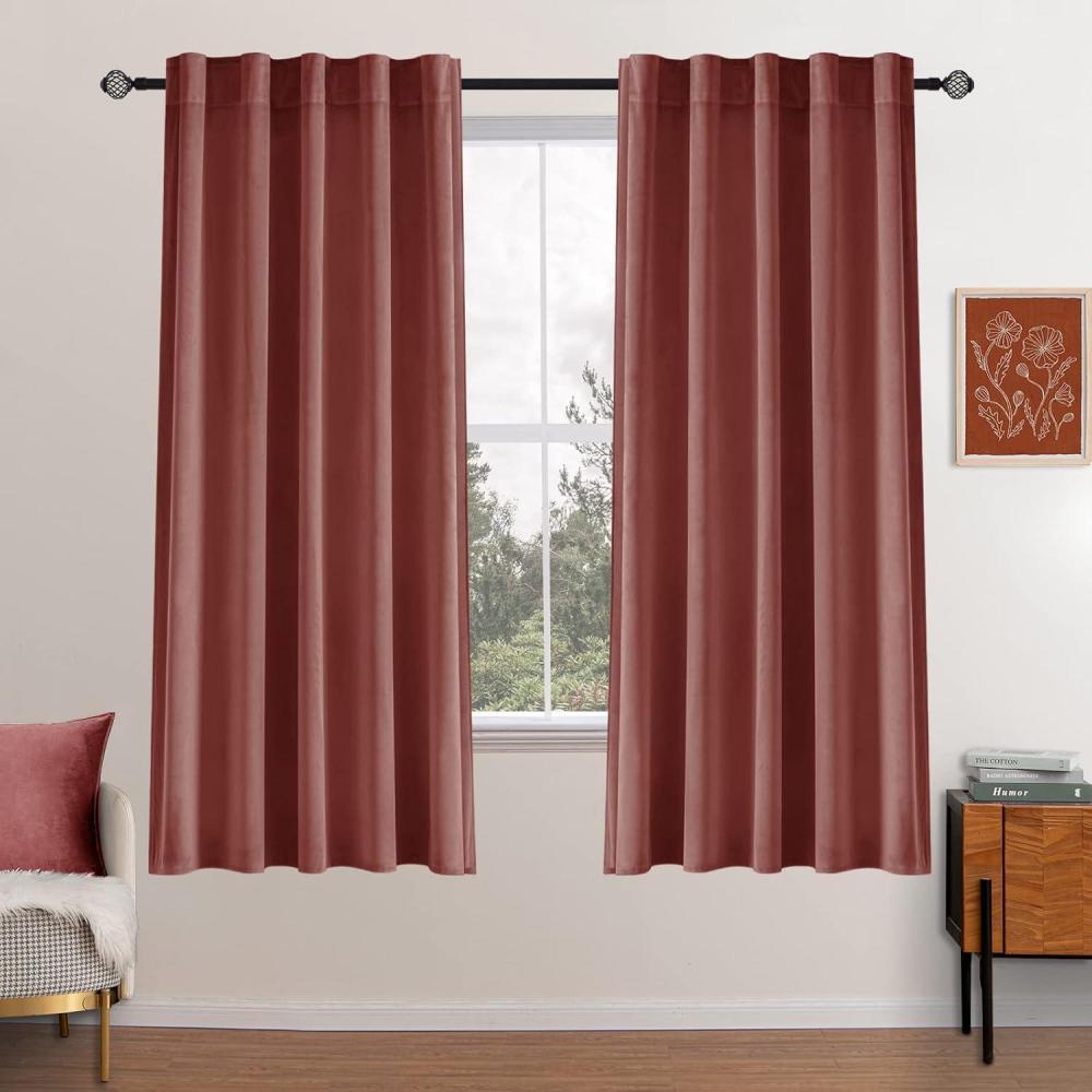 imageMIULEE Velvet Curtains 90 inches 2 Panels  Luxury Room Darkening Curtains for Bedroom Living Room Thermal Insulated Super Soft Window Drapes Rod Pocket ampamp Back Tab Olive Green W 52 x L 90 inchDusty Rose
