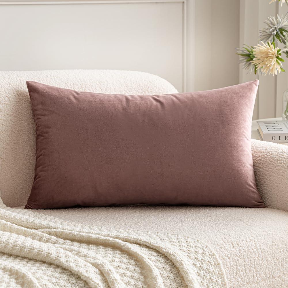 imageMIULEE Velvet Pillow Cover Soft Luxury Decorative Throw Pillow Cover Single Rectangle Cushion Case for Couch Sofa Bedroom Car Decor12x20 Inch Dark BlueJam