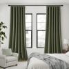 MIULEE 100% Blackout Curtains 90 Inch Long 2 Panels Set for Bedroom, Thick Luxury Faux Linen Black Out Curtain Room Darkening Back Tab Pleat Window Textured Drapes with Hooks for Living Room, Birch(Olive Green)