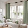 MIULEE 100% Blackout Curtains 90 Inch Long 2 Panels Set for Bedroom, Thick Luxury Faux Linen Black Out Curtain Room Darkening Back Tab Pleat Window Textured Drapes with Hooks for Living Room, Birch(Sage Green)
