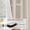 MIULEE 100% Blackout Curtains 90 Inch Long 2 Panels Set for Bedroom, Thick Luxury Faux Linen Black Out Curtain Room Darkening Back Tab Pleat Window Textured Drapes with Hooks for Living Room, Birch(Birch)