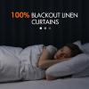 MIULEE 100% Blackout Curtains 90 Inch Long 2 Panels Set for Bedroom, Thick Luxury Faux Linen Black Out Curtain Room Darkening Back Tab Pleat Window Textured Drapes with Hooks for Living Room, Birch(Chambray Blue)