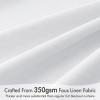 MIULEE 100% Blackout Curtains 90 Inch Long 2 Panels Set for Bedroom, Thick Luxury Faux Linen Black Out Curtain Room Darkening Back Tab Pleat Window Textured Drapes with Hooks for Living Room, Birch(Bright White)