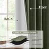 MIULEE 100% Blackout Curtains 90 Inch Long 2 Panels Set for Bedroom, Thick Luxury Faux Linen Black Out Curtain Room Darkening Back Tab Pleat Window Textured Drapes with Hooks for Living Room, Birch(Olive Green)