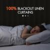 MIULEE 100% Blackout Curtains 90 Inch Long 2 Panels Set for Bedroom, Thick Luxury Faux Linen Black Out Curtain Room Darkening Back Tab Pleat Window Textured Drapes with Hooks for Living Room, Birch(Dutch Cocoa)