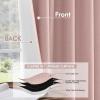 MIULEE 100% Blackout Curtains 90 Inch Long 2 Panels Set for Bedroom, Thick Luxury Faux Linen Black Out Curtain Room Darkening Back Tab Pleat Window Textured Drapes with Hooks for Living Room, Birch(Baby Pink)