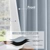 MIULEE 100% Blackout Curtains 90 Inch Long 2 Panels Set for Bedroom, Thick Luxury Faux Linen Black Out Curtain Room Darkening Back Tab Pleat Window Textured Drapes with Hooks for Living Room, Birch(Chambray Blue)