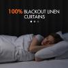 MIULEE 100% Blackout Curtains 90 Inch Long 2 Panels Set for Bedroom, Thick Luxury Faux Linen Black Out Curtain Room Darkening Back Tab Pleat Window Textured Drapes with Hooks for Living Room, Birch(Sage Green)