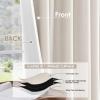 MIULEE 100% Blackout Curtains 90 Inch Long 2 Panels Set for Bedroom, Thick Luxury Faux Linen Black Out Curtain Room Darkening Back Tab Pleat Window Textured Drapes with Hooks for Living Room, Birch(Ivory)
