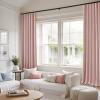 MIULEE 100% Blackout Curtains 90 Inch Long 2 Panels Set for Bedroom, Thick Luxury Faux Linen Black Out Curtain Room Darkening Back Tab Pleat Window Textured Drapes with Hooks for Living Room, Birch(Baby Pink)