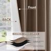 MIULEE 100% Blackout Curtains 90 Inch Long 2 Panels Set for Bedroom, Thick Luxury Faux Linen Black Out Curtain Room Darkening Back Tab Pleat Window Textured Drapes with Hooks for Living Room, Birch(Dutch Cocoa)