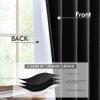 MIULEE 100% Blackout Curtains 90 Inch Long 2 Panels Set for Bedroom, Thick Luxury Faux Linen Black Out Curtain Room Darkening Back Tab Pleat Window Textured Drapes with Hooks for Living Room, Birch(Black)