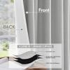 MIULEE 100% Blackout Curtains 90 Inch Long 2 Panels Set for Bedroom, Thick Luxury Faux Linen Black Out Curtain Room Darkening Back Tab Pleat Window Textured Drapes with Hooks for Living Room, Birch(Grey)