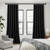 MIULEE 100% Blackout Curtains 90 Inch Long 2 Panels Set for Bedroom, Thick Luxury Faux Linen Black Out Curtain Room Darkening Back Tab Pleat Window Textured Drapes with Hooks for Living Room, Birch(Black)