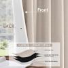 MIULEE 100% Blackout Curtains 90 Inch Long 2 Panels Set for Bedroom, Thick Luxury Faux Linen Black Out Curtain Room Darkening Back Tab Pleat Window Textured Drapes with Hooks for Living Room, Birch(Beige)
