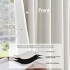 MIULEE 100% Blackout Curtains 90 Inch Long 2 Panels Set for Bedroom, Thick Luxury Faux Linen Black Out Curtain Room Darkening Back Tab Pleat Window Textured Drapes with Hooks for Living Room, Birch(Light Beige)