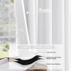 MIULEE 100% Blackout Curtains 90 Inch Long 2 Panels Set for Bedroom, Thick Luxury Faux Linen Black Out Curtain Room Darkening Back Tab Pleat Window Textured Drapes with Hooks for Living Room, Birch(Bright White)
